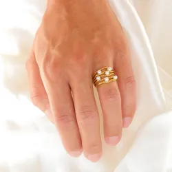 vedenkestävät helmi sormus kullattu teräs - OCEANA