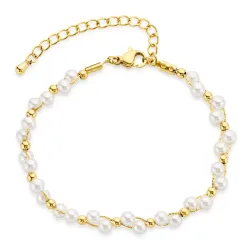 vedenkestävät helmi rannekoru kullattu teräs - OCEANA