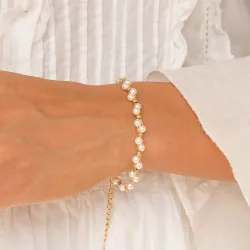 vedenkestävät helmi rannekoru kullattu teräs - OCEANA