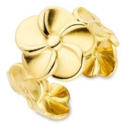 vedenkestävät kukka sormus kullattu teräs - OCEANA