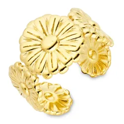 vedenkestävät kukka sormus kullattu teräs - OCEANA