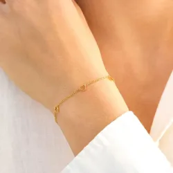 vedenkestävät sydän rannekoru kullattu teräs - OCEANA