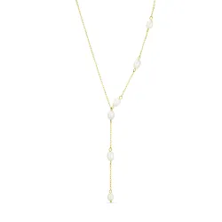 vedenkestävät helmi Y-kaulakoru kullattu teräs - OCEANA