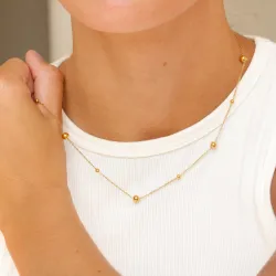 vedenkestävät kuula kaulaketju kullattu teräs - OCEANA