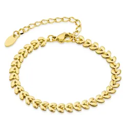 vedenkestävät lehti rannekoru kullattu teräs - OCEANA