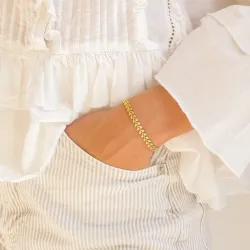 vedenkestävät lehti rannekoru kullattu teräs - OCEANA