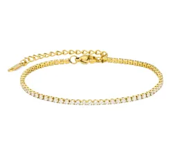 vedenkestävät zirkoni rannekoru kullattu teräs - OCEANA