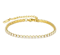 vedenkestävät zirkoni rannekoru kullattu teräs - OCEANA