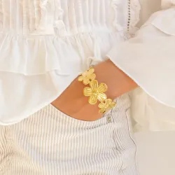 vedenkestävät kukka rannekoru kullattu teräs - OCEANA