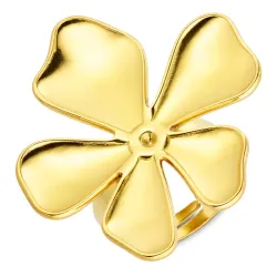 vedenkestävät kukka sormus kullattu teräs - OCEANA