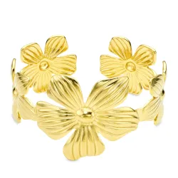 vedenkestävät kukka rannekoru kullattu teräs - OCEANA