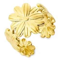 vedenkestävät kukka sormus kullattu teräs - OCEANA