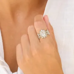 vedenkestävät kukka sormus teräs - OCEANA