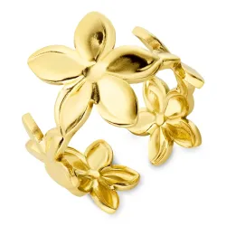 vedenkestävät kukka sormus kullattu teräs - OCEANA