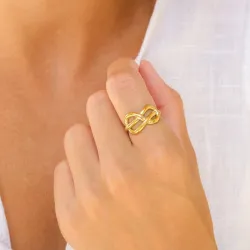 vedenkestävät ääretön-merkki sormus kullattu teräs - OCEANA