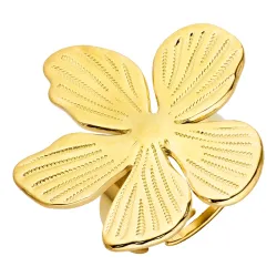 vedenkestävät kukka sormus kullattu teräs - OCEANA