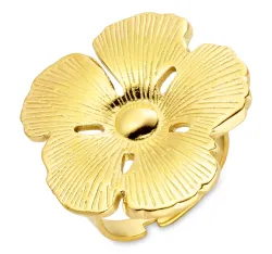 vedenkestävät kukka sormus kullattu teräs - OCEANA