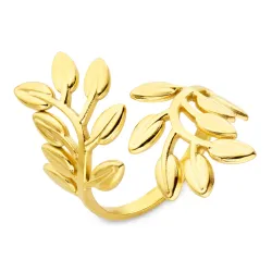 vedenkestävät lehti sormus kullattu teräs - OCEANA