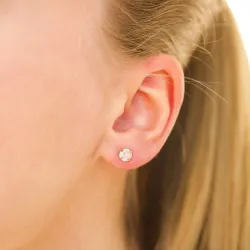 5 mm vedenkestävät solitaire-nappikorvakorut  kullattu teräs - OCEANA