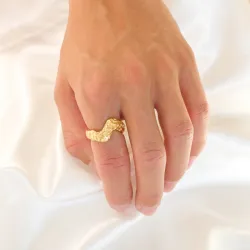 vedenkestävät sormus kullattu teräs - OCEANA