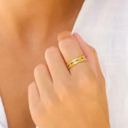 vedenkestävät sormus kullattu teräs - OCEANA