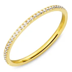 vedenkestävät zirkoni sormus kullattu teräs - OCEANA