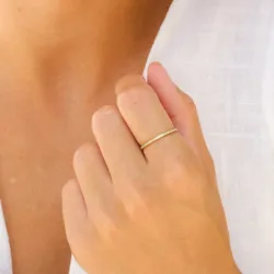 vedenkestävät zirkoni sormus kullattu teräs - OCEANA