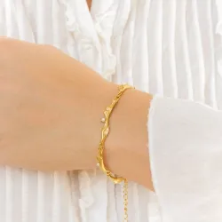 vedenkestävät helmi rannekoru kullattu teräs - OCEANA