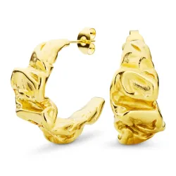 vedenkestävät rengaskorvakorut  kullattu teräs - OCEANA