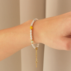 vedenkestävät monivärinen helmi rannekoru kullattu teräs - OCEANA