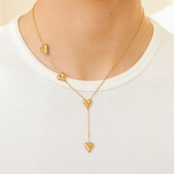 vedenkestävät sydän kaulaketju kullattu teräs - OCEANA