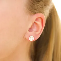 8 mm vedenkestävät solitaire-nappikorvakorut  kullattu teräs - OCEANA