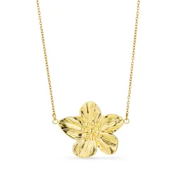 vedenkestävät kukka kaulaketju kullattu teräs - OCEANA