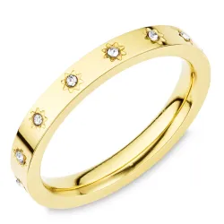 vedenkestävät zirkoni sormus kullattu teräs - OCEANA