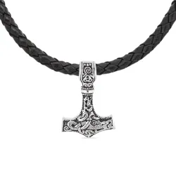 vedenkestävät Torin vasara kaulaketju nahasta riipus teräs - OCEANA