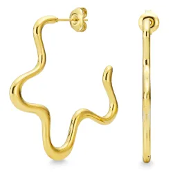 vedenkestävät korvarenkaat  kullattu teräs - OCEANA