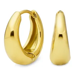 vedenkestävät rengaskorvakorut  kullattu teräs - OCEANA