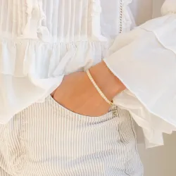 vedenkestävät zirkoni rannekoru kullattu teräs - OCEANA