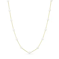 vedenkestävät helmi kaulaketju kullattu teräs 45+5 cm x 4,2 mm  - OCEANA