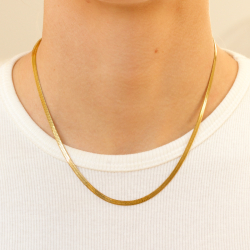 vedenkestävät käärmekaulaketju kullattu teräs 40+5 cm x 3 mm  - OCEANA