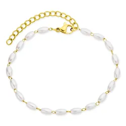 vedenkestävät helmi rannekoru kullattu teräs - OCEANA