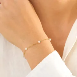 vedenkestävät helmi rannekoru kullattu teräs - OCEANA