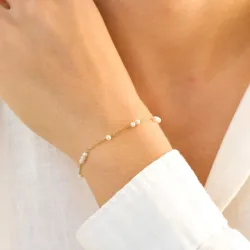 vedenkestävät helmi rannekoru kullattu teräs - OCEANA