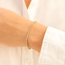 vedenkestävät zirkoni rannekoru kullattu teräs - OCEANA