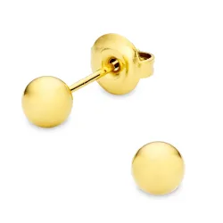 5 mm vedenkestävät nappikorvakorut  kullattu teräs - OCEANA