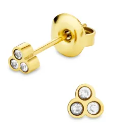 vedenkestävät zirkoni korvarenkaat  kullattu teräs - OCEANA