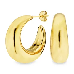 28 mm vedenkestävät rengaskorvakorut  kullattu teräs - OCEANA