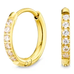 11 mm vedenkestävät zirkoni rengas  kullattu teräs - OCEANA