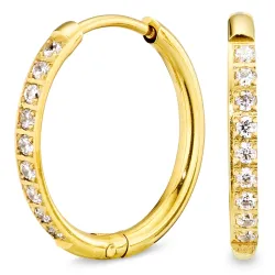 15 mm vedenkestävät zirkoni rengas  kullattu teräs - OCEANA