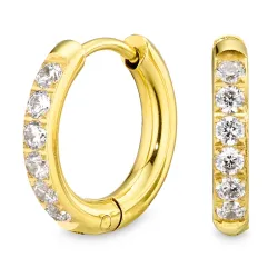 15 mm vedenkestävät zirkoni rengas  kullattu teräs - OCEANA